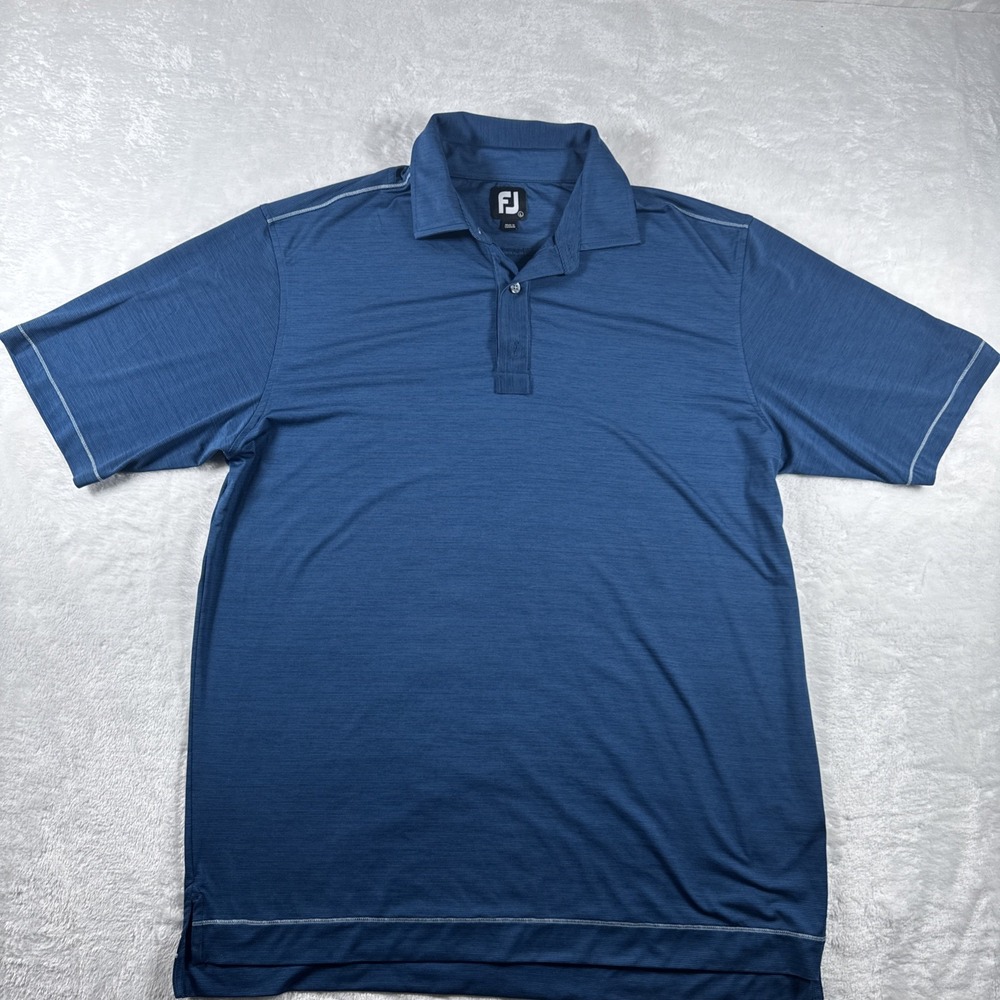 FOOTJOY FJ Golf Mens Size L ‎ Blue Polo Shirt Athletic Fit Golf Activewear